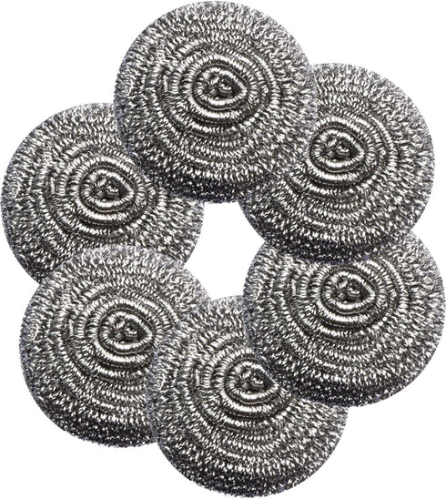 6Pcs Steel Wool Scrubbers - Flexible Scrubber Pads for Cleaning Dishes, Pots, Pans, Grills and Sinks...