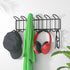 Coat Rack Wall Mounted Hook Rack Over The Door Hook Organizer 13 Hooks, Heavy-Duty Iron Wire Black...