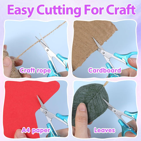 4Pcs Small Sewing Scissors Stainless Steel Detail Craft Scissors Set with Cap Portable Scissors for Paper Cutting Sewing Crafting Quilting...