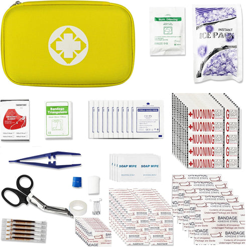 Car-Home Survival First-Aid Kit Emergency-Kit - Yellow 273Piece Equipment Travel Supplies First Aid Set Home Essentials Camping Hiking YIDERBO...