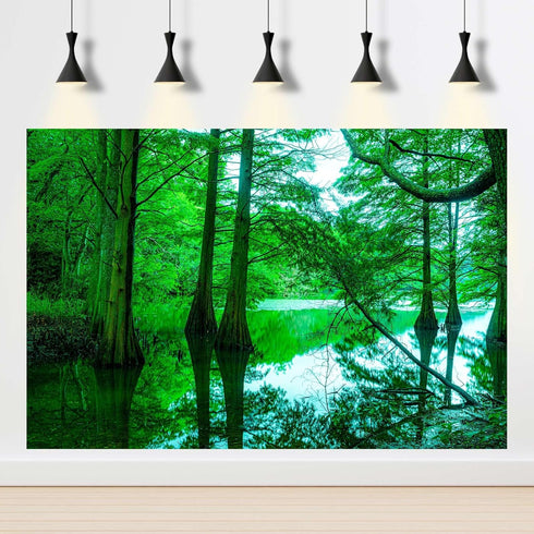 Aquarium Background Tropical Trees Lake Terrarium Background Lush Tropical Leaves Jungle Style Aquarium Decor Rainforest Reptile Habitat Backgroun...
