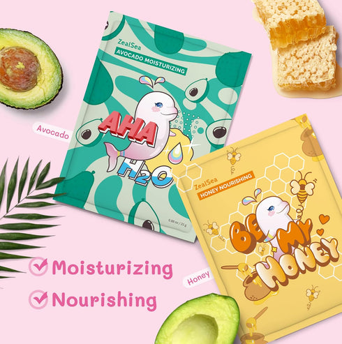 ZealSea Sheet Mask Skin Care (Pack of 7) Beauty Facial Mask Spa Face Mask Birthday Party gifts Women, Men kids Girls - Hydrate, Brighten, Moisturi...