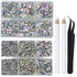 LPBeads 6400 Pieces Hotfix Rhinestones Clear AB Flat Back 5 Mixed Sizes Crystal Round Glass Gems with Tweezers and Picking Rhinestones Pen...