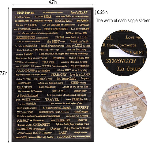 Juome 12 Sheet Quote Stickers for Journaling, Scrapbooking Supplies, Words Phrases Stickers for Junk Journal Aesthetic...
