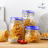 Bormioli Rocco Fido Square Jar with Blue Lid, 17-1/2-Ounce...
