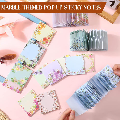 Clabby 15 Pads Pop up Sticky Notes 3 x 3 Inch Floral Sticky Notes Refills Cute Sticky Pads Pop up Note Pads Flower Self Sticky Notes Memo Notes fo...