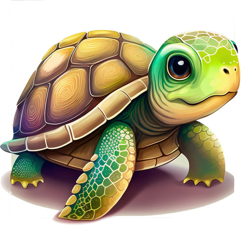 Fabric Panel 8"x8" Turtle 100% Cotton Quilting Panel Square AM14678...