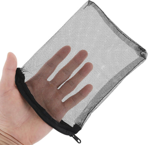 10Pcs Media Bags for Aquarium Fine Mesh Bag Aquarium Filter Media Bags with Plastic Zipper Suitable for Activated Carbon, Filter Stones, Ceramic R...