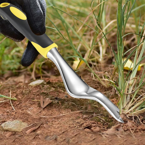 Weed Puller Hand Weeder Tool for Garden, Bend-Proof Leverage Base with V-Shaped Forks for Easy Weed Removal & Deeper Root Digging, Weeding Digger ...