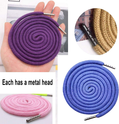 20 Pack Replacement Drawstrings Drawcords for Pants Sweatpants Hoodies Scrubs Jackets Shorts Tool 53" Long (Light-Purple)...