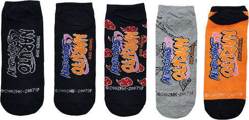 Naruto Shippuden Cosplay Socks - 5 Pair Akatsuki Low Cut Anime Socks for Women & Men...