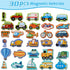 Fridge Magnetic Transports for Toddlers 30PCS Vehicles Magnets for Kids Ages 3+ Cute Refrigerator Magnets for Fridge Flash Cards Learning & Educat...