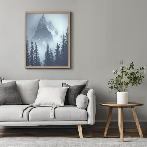 Posterizer 1 pcs-beautiful nature scene with evergreen trees and mountains 7-Landscape & Nature Art-Gift for Art Lovers-Decor for Home & Office- u...