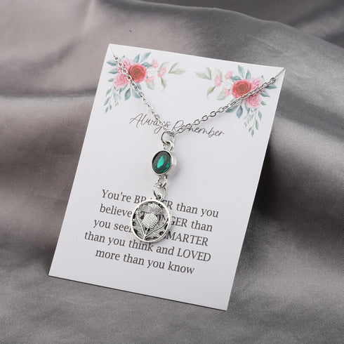 WSNANG Scottish Thistle Necklace Scottish Gifts for Women Thistle Pendant Necklace Scottish Blessing Jewelry...