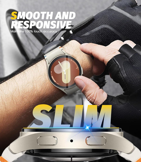 Orzero (3 Pack) Tempered Glass Watch Screen Protector for Samsung Galaxy Watch 7 40mm, with Auto Alignment Tool 9 Hardness High Definition Anti-Sc...