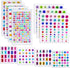 Self Adhesive Rhinestones, Cridoz 735Pcs Craft Gems Self Adhesive Jewels Stickers Crystal Jewels and Gems for Crafts (12 Sheets Assorted Shapes an...