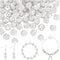 50 Pcs 10mm Rhinestone Beads for Jewelry Making, Sparkle Silver Clay Crystal Beads Round Polymer Balls for Women DIY Bracelet Necklace Earring Jew...