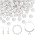 50 Pcs 10mm Rhinestone Beads for Jewelry Making, Sparkle Silver Clay Crystal Beads Round Polymer Balls for Women DIY Bracelet Necklace Earring Jew...