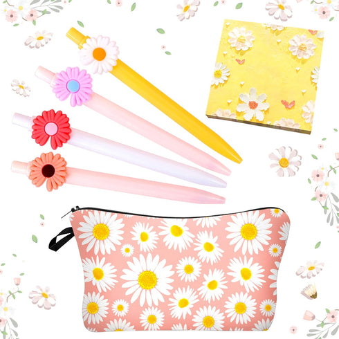JeVenis Daisy Pens Flower Pens Pouch Daisy Flower Pens Groovy Party Supplies Groovy Stationery Sticky Notes Groovy Daisy Office Supplies…...