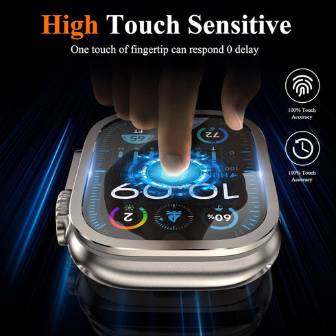 YMHML for Apple Watch Ultra 2 Screen Protector Case 49mm, 2023 Titanium Alloy Frame with Tempered Glass, Waterproof Bubble-Free HD Clear Full Prot...