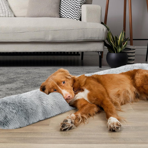 HOMBYS Extra Large Dog Pillow 35x6 Inches with Moldable Function for Latge & Medium Dogs, Soft Faux Fur Dog Neck Pillow for Anxiety Relief, Oversi...