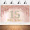 Happy 15th Birthday Banner Backdrop Decorations for Girls, Rose Gold 15 Birthday Party Sign Supplies, Pink 15 Year Old Birthday Poster Background ...