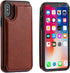 iPhone Xs iPhone X Wallet Case with Card Holder, Premium PU Leather Kickstand Card Slots Case,Double Magnetic Clasp and Durable Shockproof Cover(B...