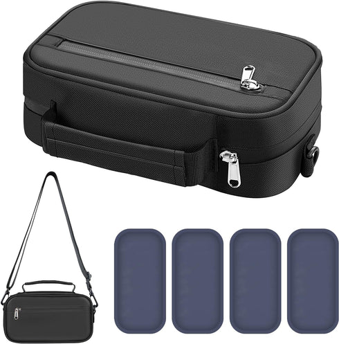 JOYJOM Insulin Cooler Travel Case: Diabetic Medication Insulated Vial Cool Organizer with 4 * 160g Reusable Ice Packs for for Insulin Pen and Diab...