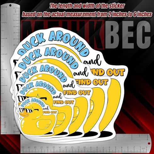 Set 3PCS - Duck Around and Find Out Sticker Funny Meme Cool Duck Die-Cut Waterproof Vinyl Sticker for Hard Hat Laptop Water Bottle Phone Case Car ...