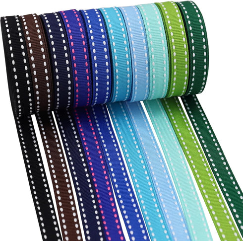 3/8" White Jump Point Grosgrain Ribbons, Perfect for Gift Wrapping Crafts Party Wedding Birthday Decoratio, DIY Crafts Bow Hair Headband Accessori...