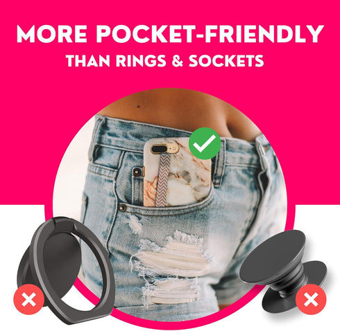 Phone Loops: Non-Elastic Phone Grip, Phone Strap, Phone Holder for Hand - Small, Light and Discreet Phone Loop Cell Phone Holder for Hand - Phone ...