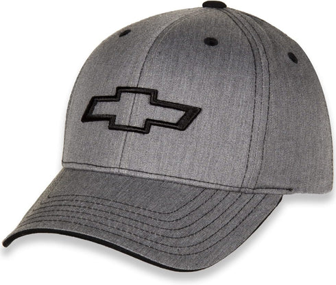 Heather Grey Chevrolet Bowtie Twill Hat with Adjustable Closure...