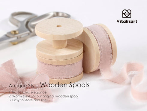 Vitalizart 3 Rolls Handmade Fringe Natural Cotton Ribbon 5/8" x 21Yd Pink Eco-Friendly Ribbons for Wedding Invites Bridal Bouquets Gift Wrapping H...