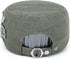 Men Women Soft Washed Cotton Adjustable Flat Top Military Army Hat Cadet Cap Zip Studs Embroidery Patch...
