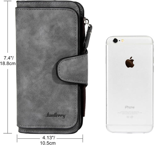 Wallet for Women RFID Blocking Clutch Purse Long Ladies Credit Card Holder Organizer(Dark Grey)...