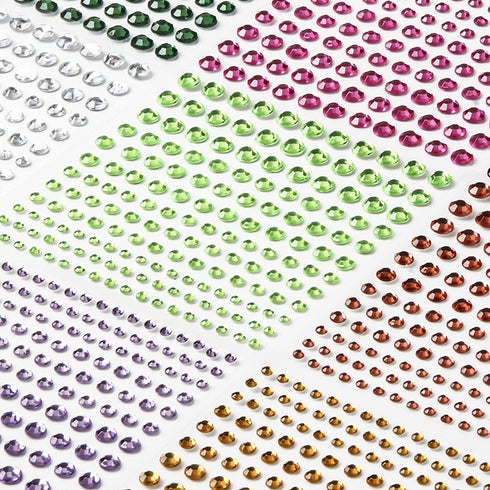 Meafeng Gem Stickers, 14 Colors, Self Adhesive, Bling Rhinestone Jewels, Stick on Gems for Face Makeup, Body, Nails, Festivals, Crafts, Weddings E...