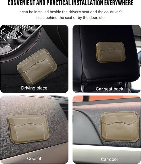 Car Seat Side Pocket Organizer,PU Leather Storage Pocket Pouch Cell Phone Sunglasses Holder,Car Seat Storage Gap Filler,Mini Storage Bag Interior ...