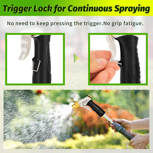 AUTOMAN Garden Nozzle Sprayer, High Pressure Spray Nozzle, 100% Metal Water Hose Nozzle, Adjustable Watering Nozzle, Heavy Duty Sprayer Garden Noz...