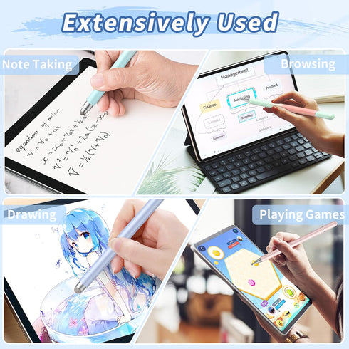 Stylus Pens for Touch Screens(2 Pcs), 2-in-1 Stylus Pen for iPad Compatible with/Tablet/Android/iPad/iPhone/iOS and All Capacitive Touch Screens (...
