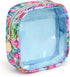 Clear Cosmetic Bag Mini Makeup Bag Transparent Toiletry Bag Travel Makeup Bag Small Pouch with Clear Interior Pocket and D-ring (Mini, Tropical)...