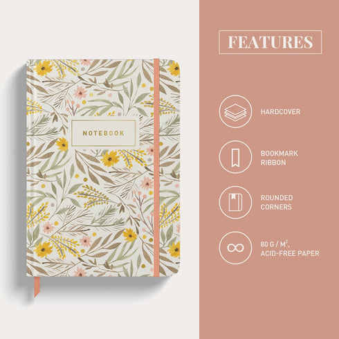 Rileys & Co Notebook Journal for Work and School - Lined Journal 8 x 6 Inches - Compact Notebook for Women - 240 Pages - Lined Notebook - Hardcove...