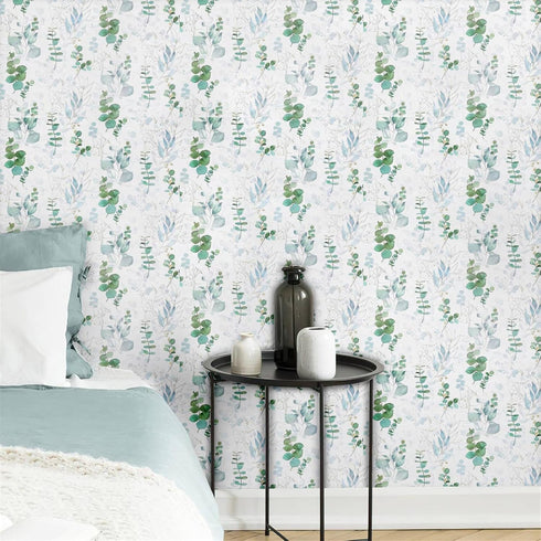 Arthome Peel and Stick Wallpaper Leaf Floral Self-Adhesive Contact Paper 17"x120" Removable Decorative Vinyl Wall Paper for Bedroom,Living Room,Ca...