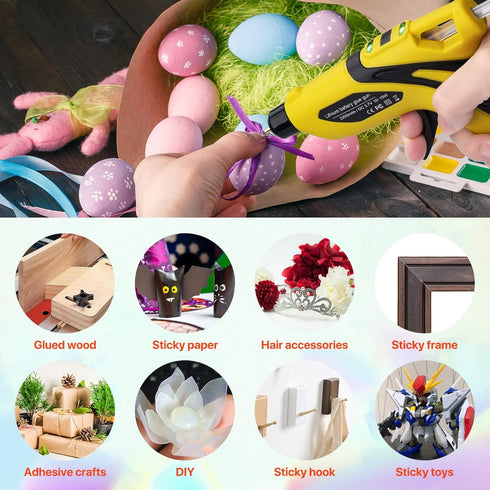 Cordless Fast Preheating Hot Glue Gun Kit with 30PCS Glue Sticks (7mmx150mm), USB Rechargeable & Smart Power-Off Cordless Hot Melt Glue Gun for Qu...