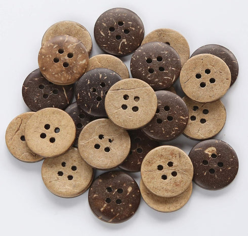 Coconut Shell Buttons Size 13/16 Inch (20mm) 4 Holes Coconut Button for Garment Sewing or DIY Crafts Pack of 100pcs...