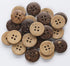 Coconut Shell Buttons Size 13/16 Inch (20mm) 4 Holes Coconut Button for Garment Sewing or DIY Crafts Pack of 100pcs...