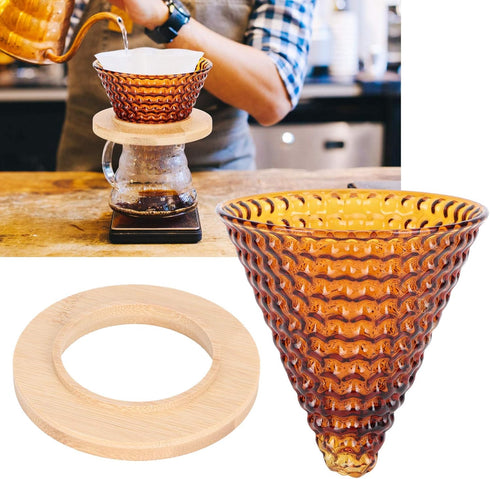 Glass Coffee Dripper,Pour Over Coffee Dripper,Portable Pour Over Coffee Maker Coffee Pot Filter Reusable Glass Coffee Dripper Funnel Kettle Brewer...