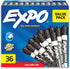 EXPO Dry Erase Markers, Chisel Tip, Black, Low-Odor, Pack of 36, Perfect for Whiteboards, Non-Porous Surfaces & Home Offices...