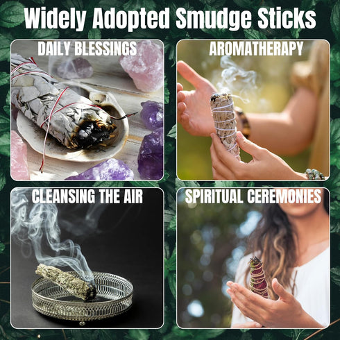 SOUL STICKS Smudge Stick Variety Gift Set | Bulk Sage Bundles for Space Cleansing | Smudging Wand Gift Set with Smudge Guide (Essential Sage, 6 Pa...