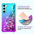 for Samsung S23 Plus Case,S23 Plus Case,with HD Screen Protector,Gradient Quicksand Glitter Liquid Floating Waterfall Durable Girls Cute Phone Cas...