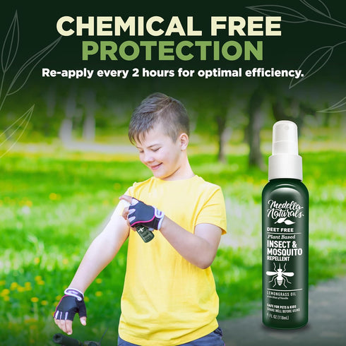 Medella Naturals Insect & Mosquito Repellent, DEET-Free Naturally Derived Formula, Kid and Pet Friendly, Made in The USA, 4 Ounce Spray Bottle...
